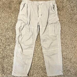 American Eagle Women’s Cargo Pants Size Large Tall Gray Stretch Drawstring